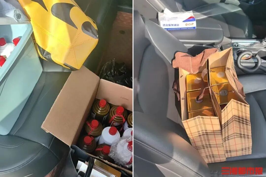 民警从嫌疑人车中查获的假冒名酒及空酒瓶。通讯员供图